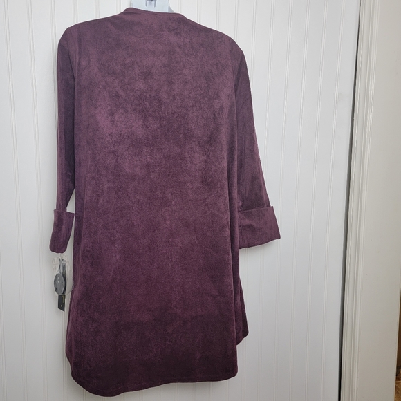 IC by Connie K faux suede asymmetrical blazer size small - Picture 2 of 5